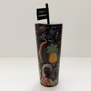 Early Release Starbucks Farm Rio Summer 2025 Black Rainbow Tropical 24oz Tumbler